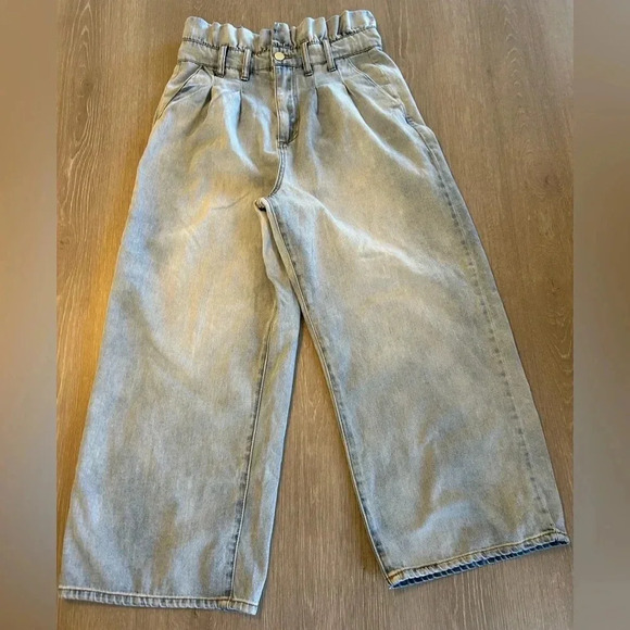 Blank NYC Paperbag High Rise Wide Leg Cropped Light Wash Size 30 Jeans No Belt - Picture 4 of 14